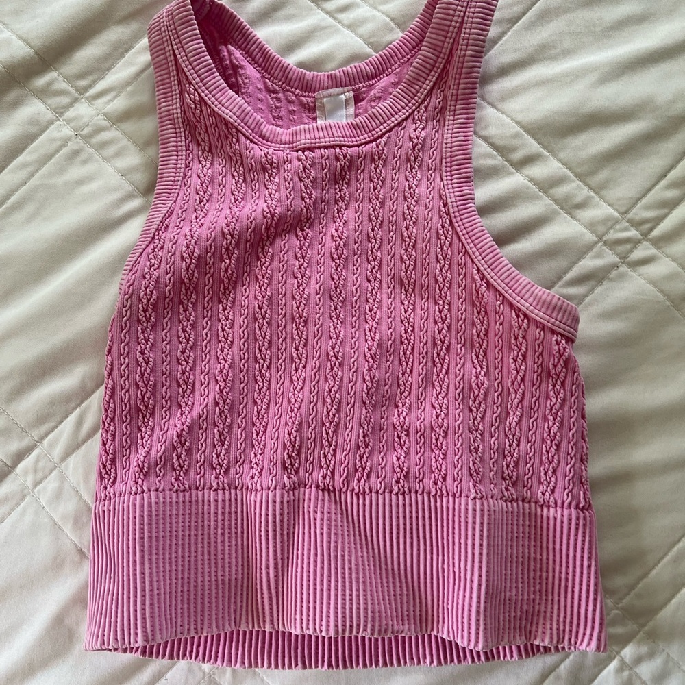Pink halter tank top